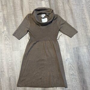 Robbie Bee Brown Long Sleeve Cowl Neck Dress